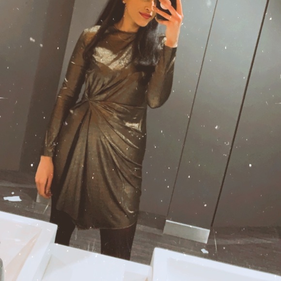 Wrap Metallic Bodycon Dress - Picture 1 of 4